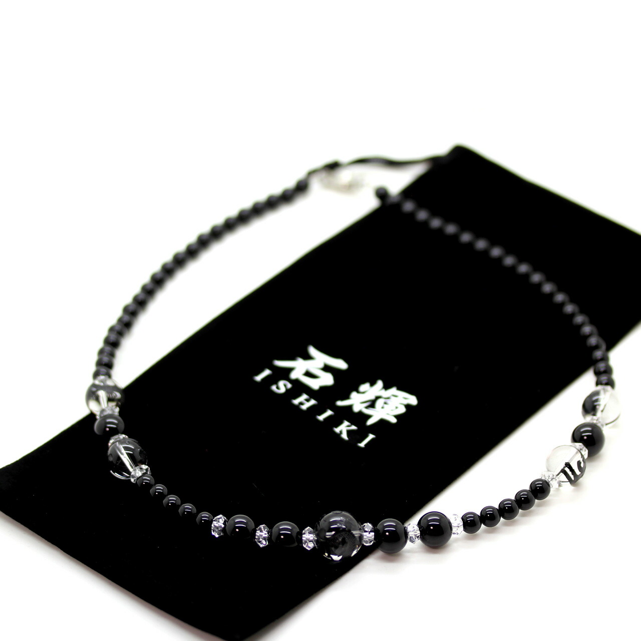 楽天市場】黒龍 水晶 14mm オニキス 天然石 数珠 ネックレス