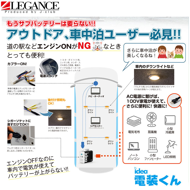 楽天市場】でんそう君 電装くん サブバッテリー ケーブル トヨタ