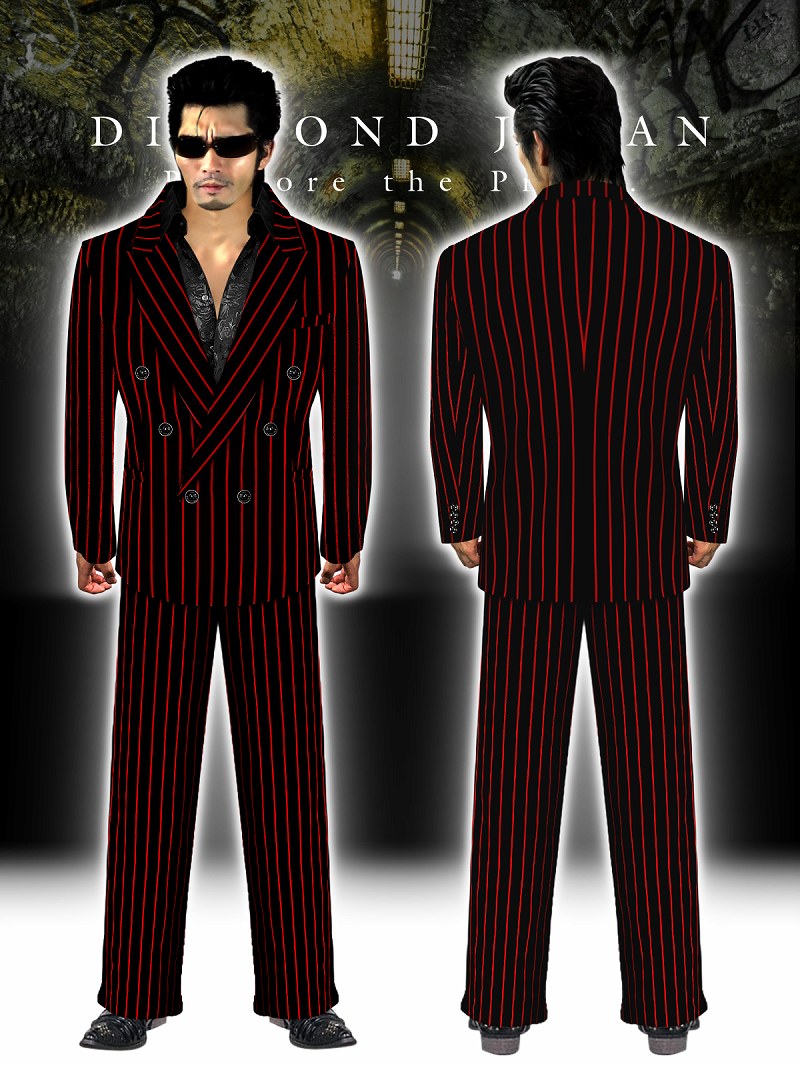 楽天市場】ダブルスーツ ブラック×太線ストライプ 黒 赤 ヤクザ