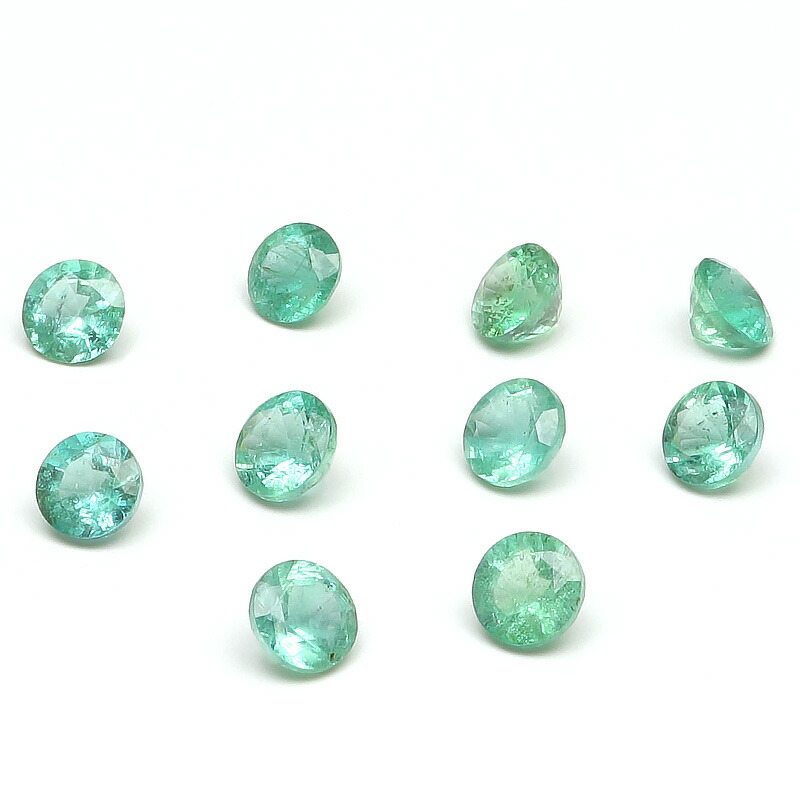 楽天市場】ザンビア産 エメラルド コインファセットカット ルース 4mm