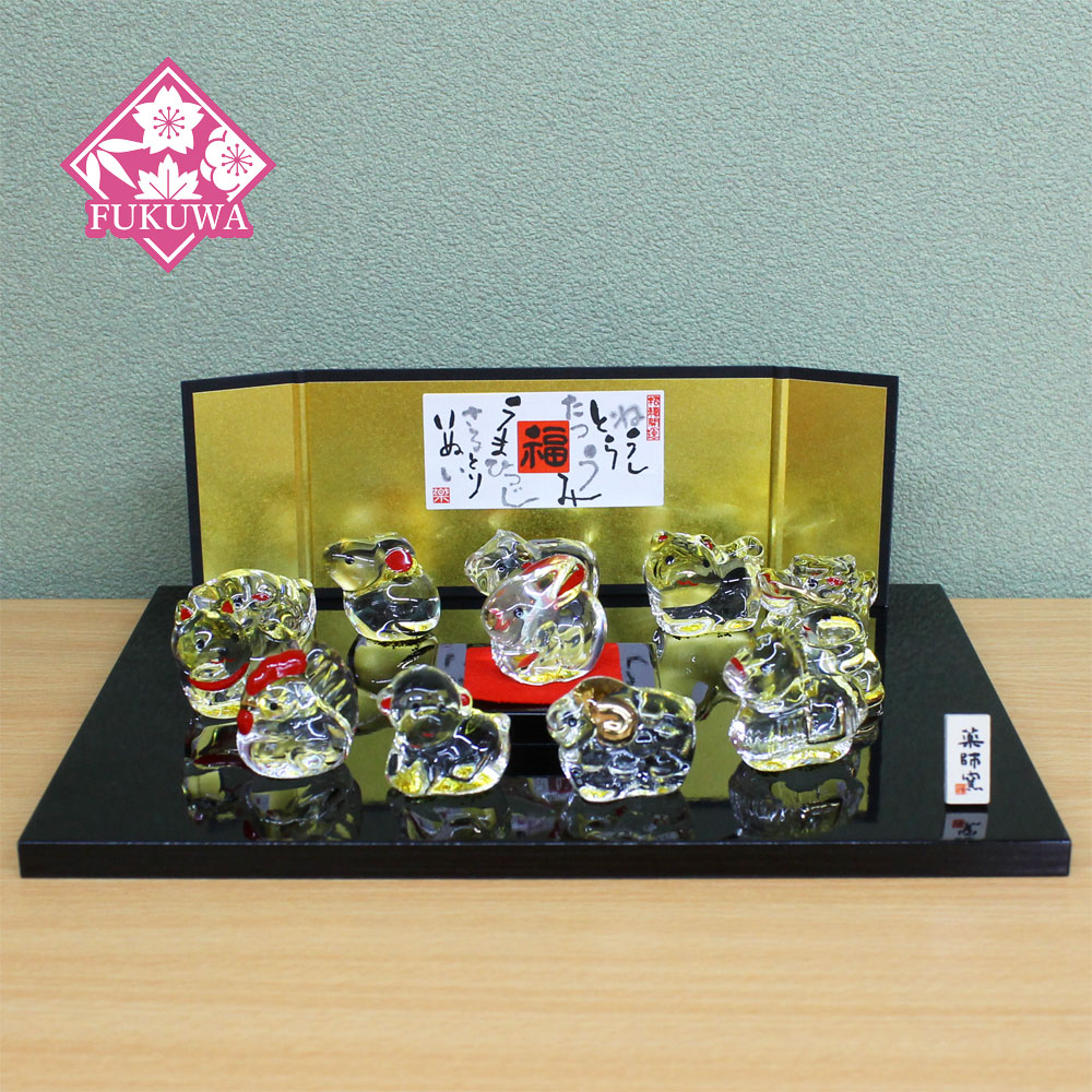 楽天市場】干支 置物 へび 巳年(ガラス細工 クリスタル 十二支セット Y