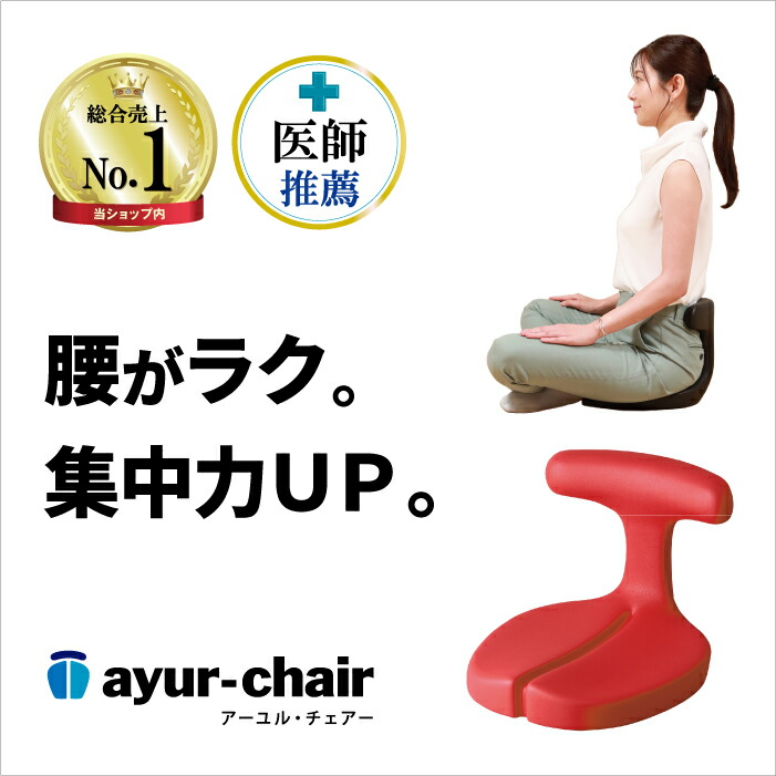 アーユルチェア メディカルシート 赤 姿勢矯正 腰痛予防 座椅子 座面