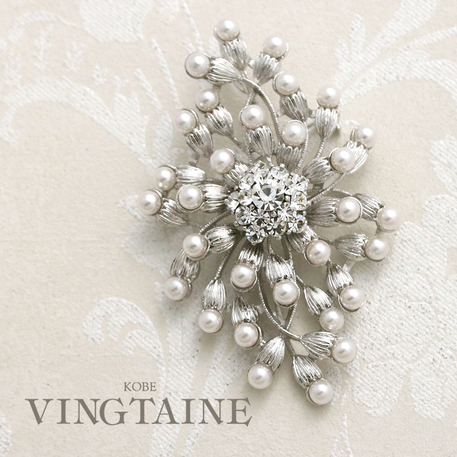 楽天市場】ブローチ ビジュー パール デザイン 華やか ストーン