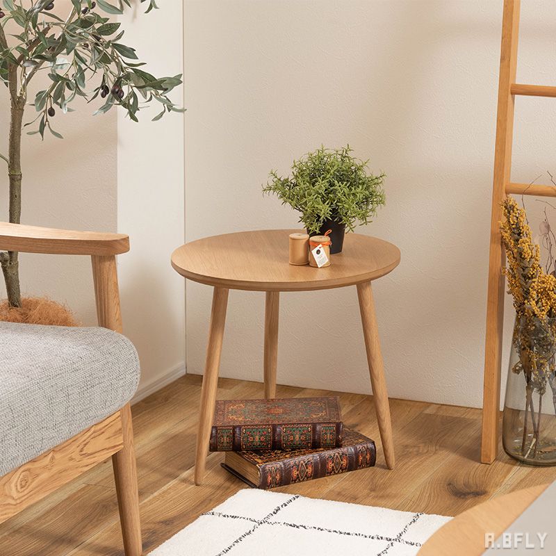 楽天市場】サイドテーブル ラウンドテーブル ウッドテーブル 木製