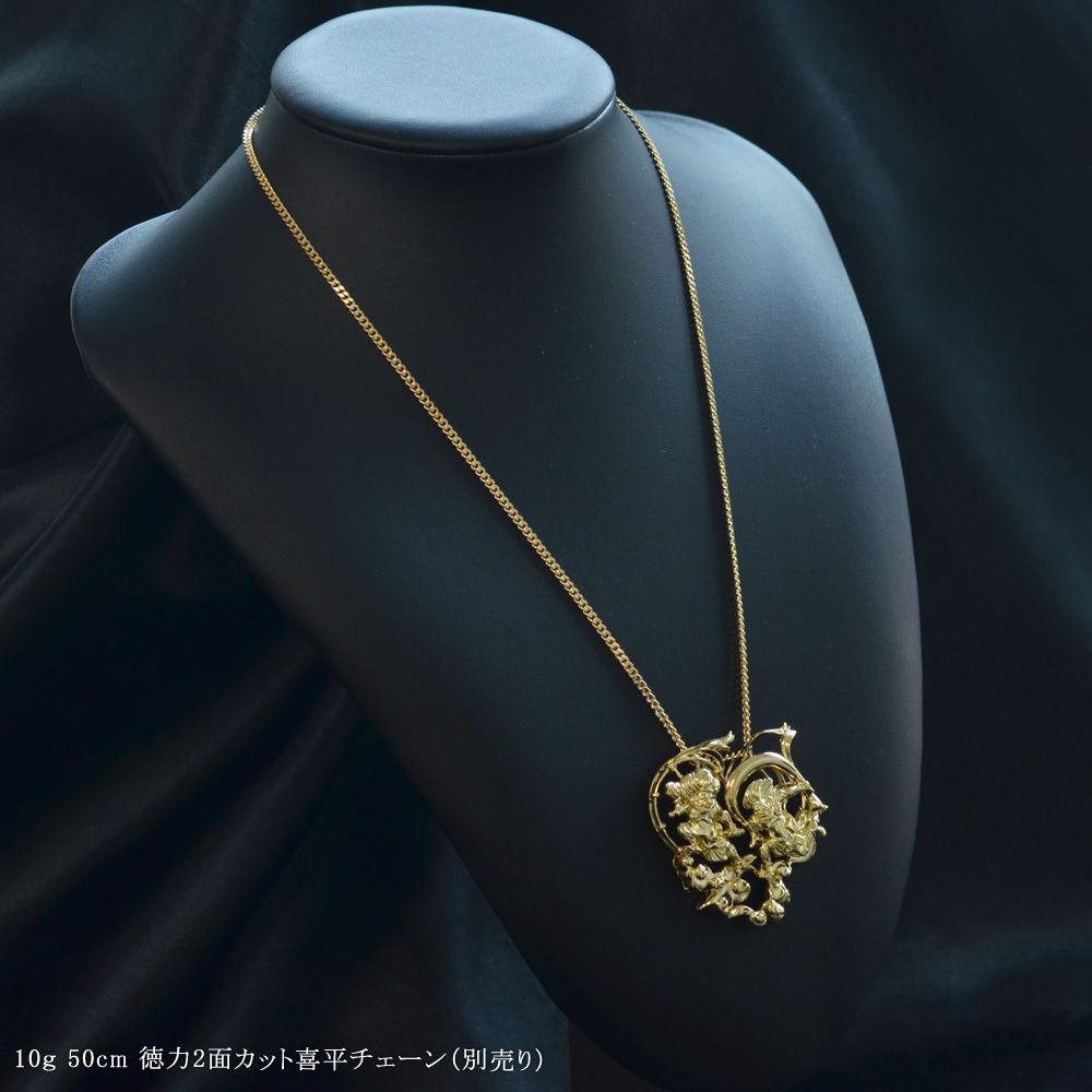 楽天市場】ペンダントトップ メンズ 18金 K18 18K ゴールド 風神 雷神