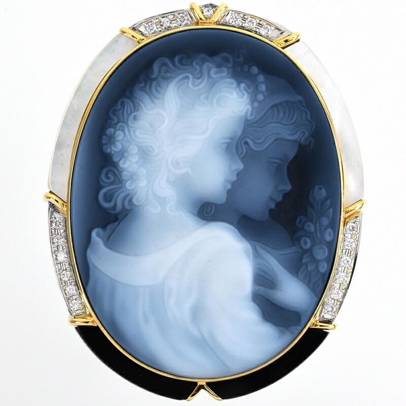 楽天市場】カメオ ブローチ ペンダントトップ 2way シェル オニキス