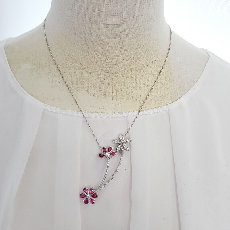 楽天市場】ルビー 2.13ct ブローチ/ペンダントトップ 2WAY K18WG