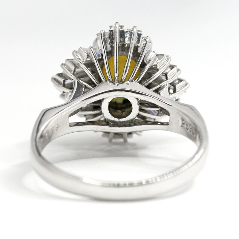 楽天市場】クリソベリルキャッツアイ 3.02ct リング 16号 PT900