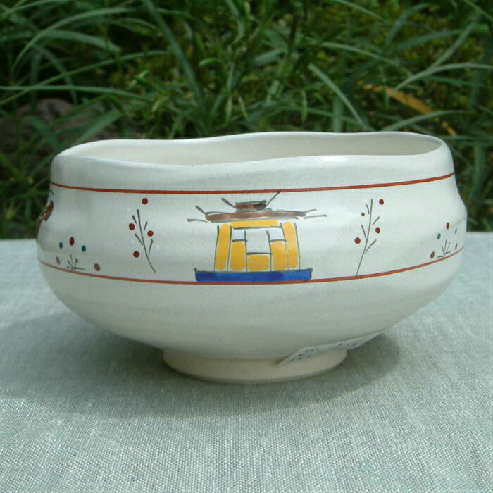 楽天市場】赤膚焼 抹茶茶碗 白 窯作 奈良絵 桐箱入り : 赤膚焼窯元