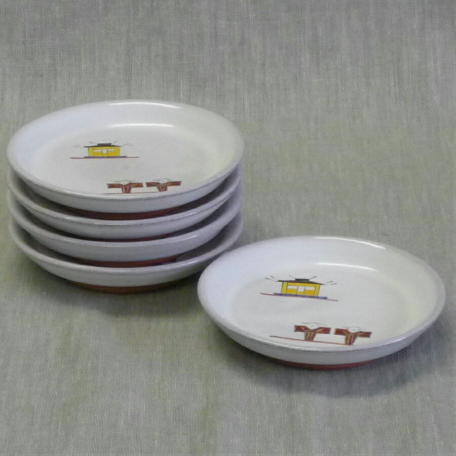 楽天市場】赤膚焼 奈良絵銘々皿 昭山窯 白 奈良絵 銘々皿 : 赤膚焼窯元