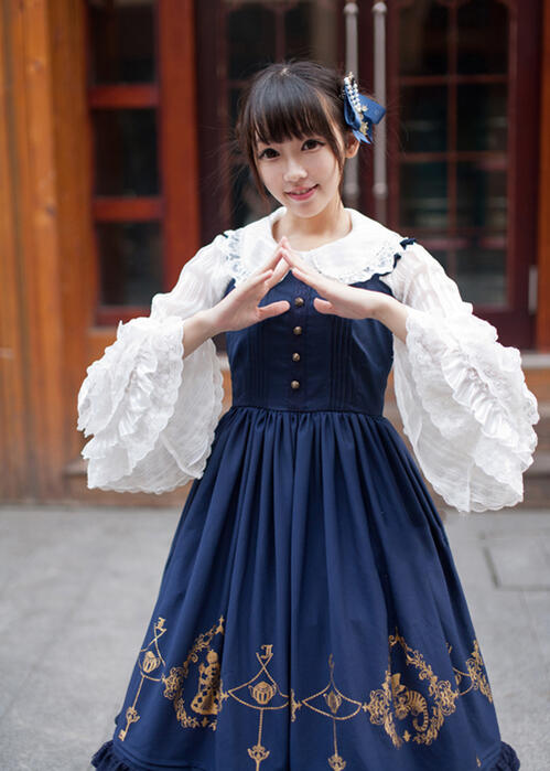 楽天市場】ロリータ ワンピース ジャンパースカート ロング 秋冬