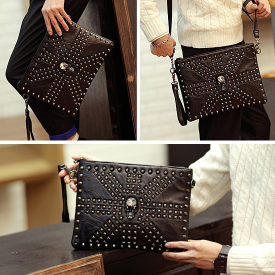 楽天市場】クラッチバック メンズ インポート セカンドバッグ スカル