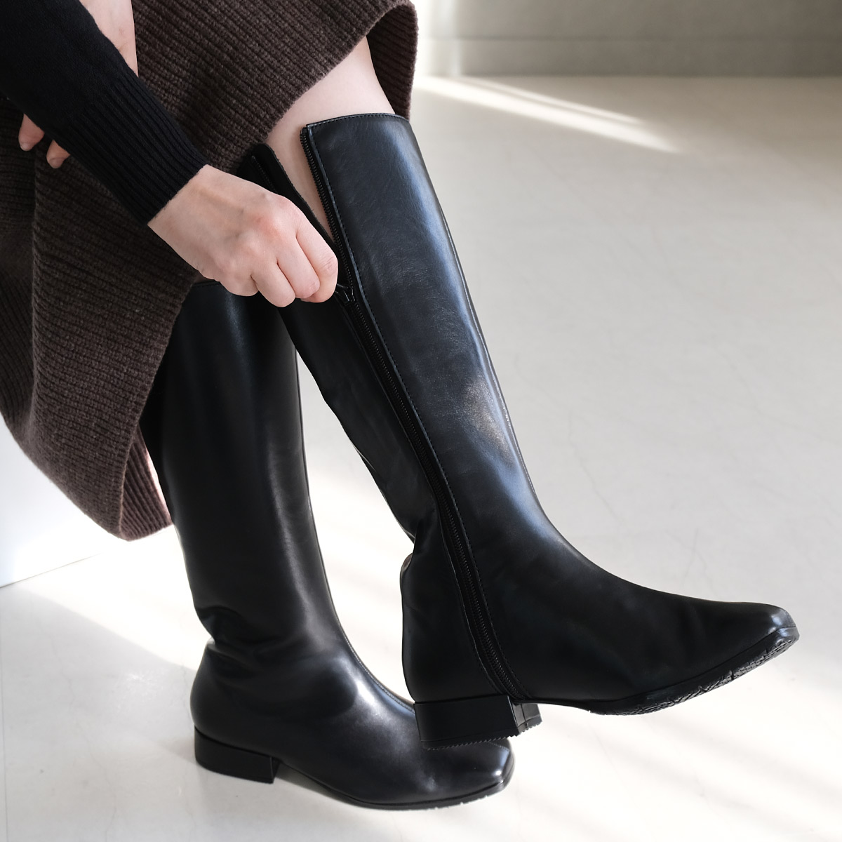 楽天市場】1日限定10%OFF◇ブーツ 疲れない 歩きやすい スクエアトゥ