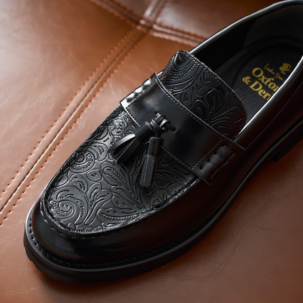 楽天市場】牛革 ＋4.5cm UP タンクソール タッセルローファー メンズ