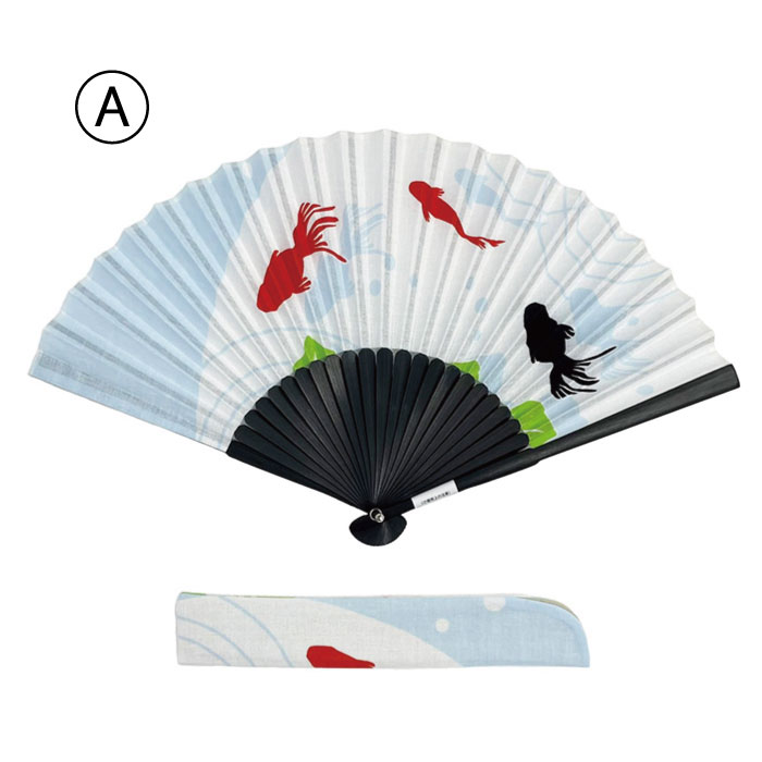 楽天市場】手ぬぐい扇子「金魚 上見」布製／ケース付き／ギフト／粋