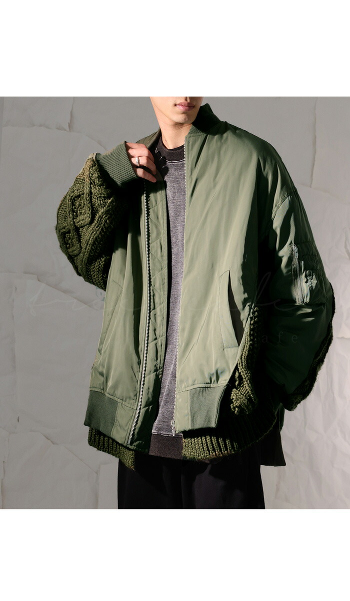 楽天市場】ニットドッキング MA-1 メンズ アウター 送料無料・再再販