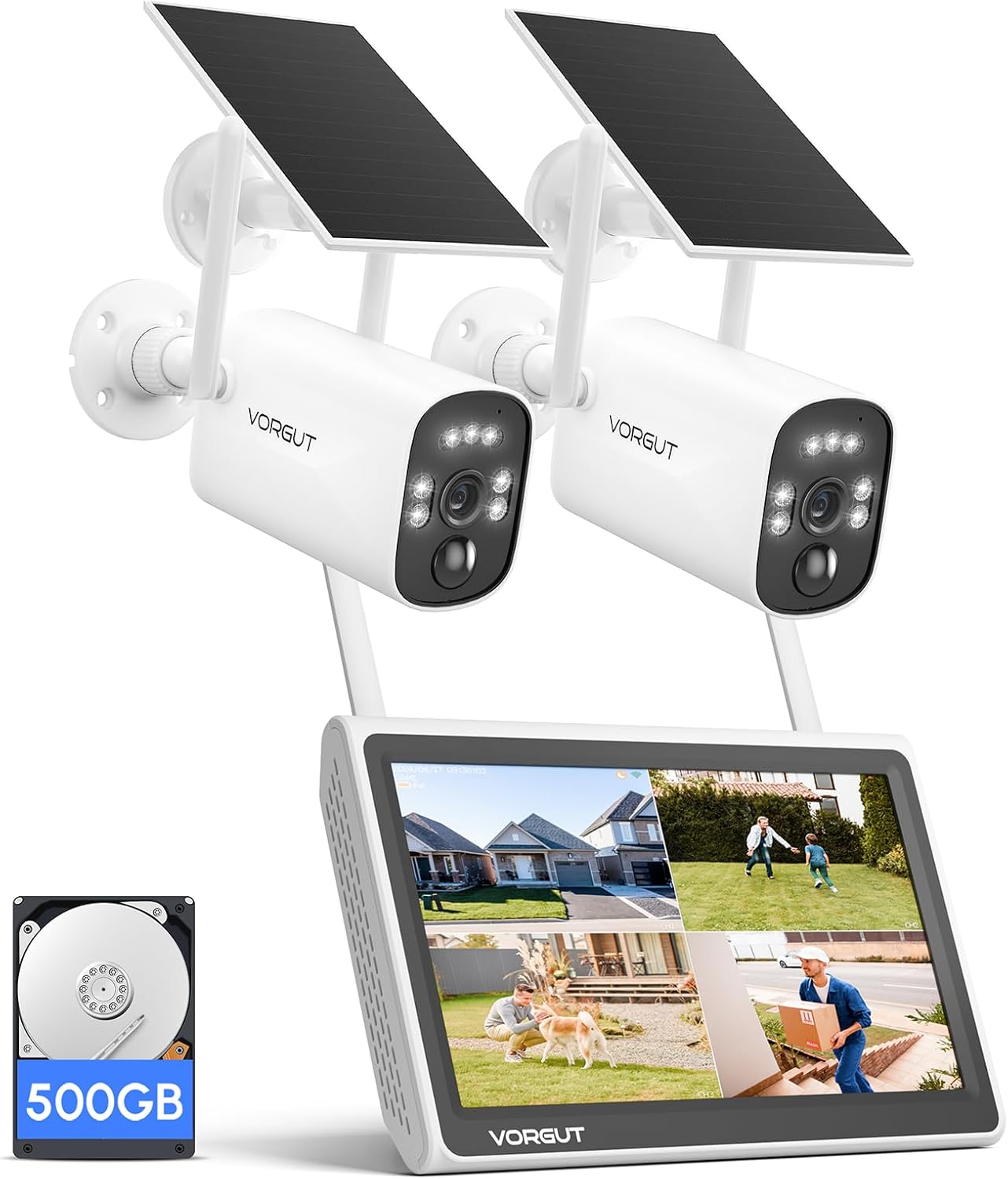 楽天市場】VORGUT 防犯カメラ 屋外 ソーラー モニター付き 監視カメラ