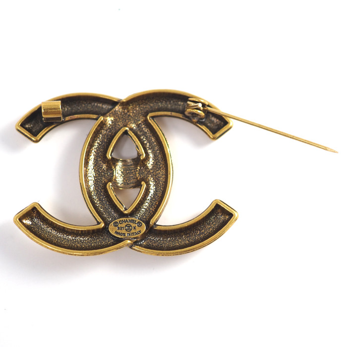 楽天市場】CHANEL シャネル CC ココマーク ロゴ GP ゴールド ブローチ