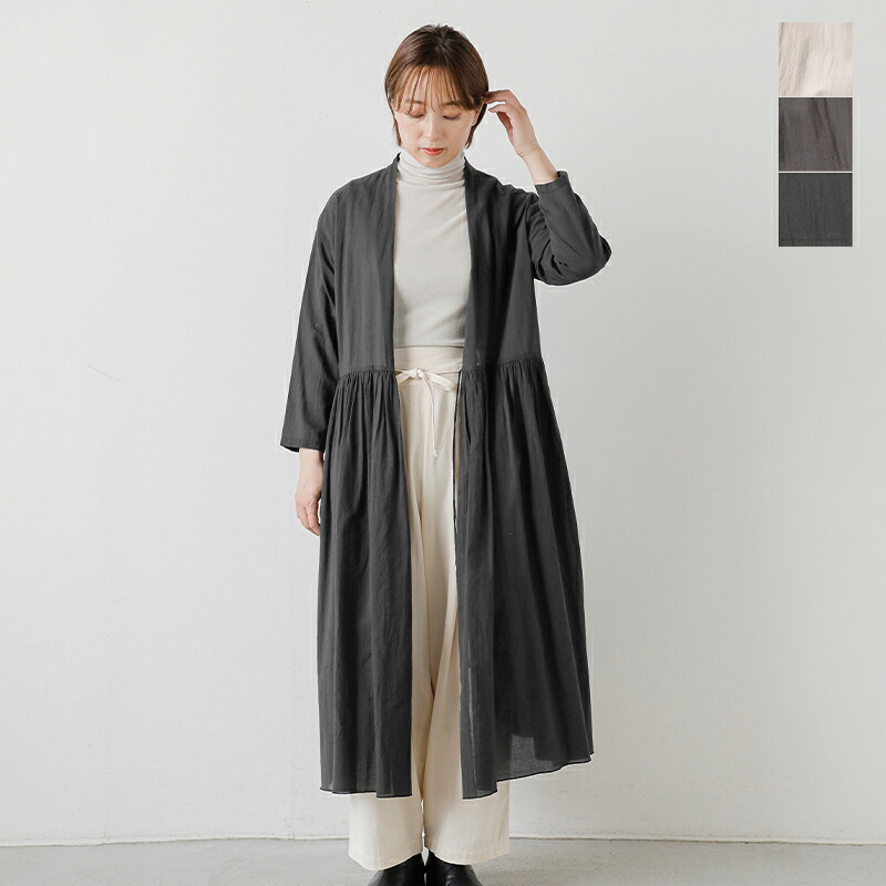 楽天市場】evam eva エヴァムエヴァ コットン ギャザー ローブ