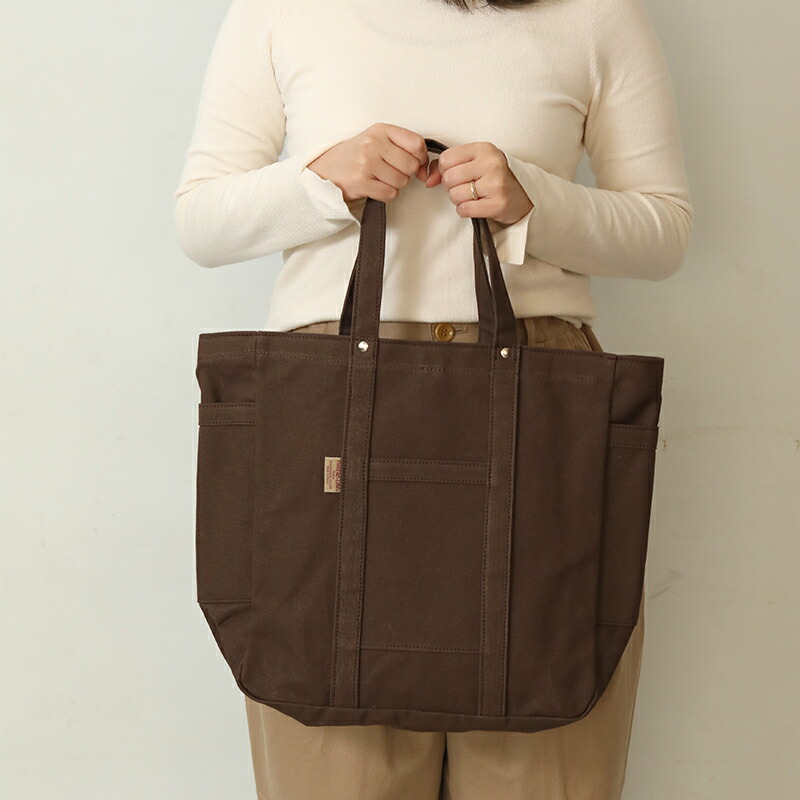 みゅう]8号/11号×旧倉敷帆布×8番糸 スクエアトートバッグ特大 倉敷帆布