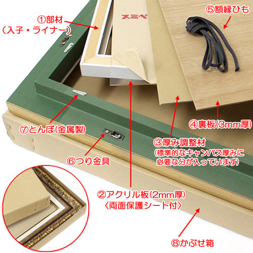 楽天市場】油彩額縁 MRN-A1002-C F40 号(1000×803) （UVカットアクリル