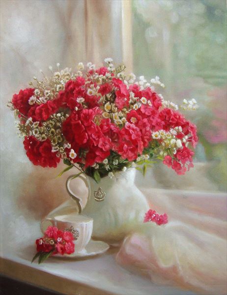 油絵 すみちゃん 花瓶のお花 抽象画 油絵 すみちゃん様専用 花瓶のお花