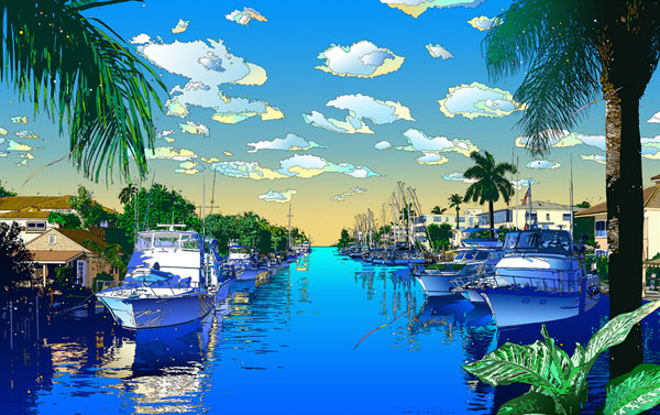 楽天市場】「我が心のマイアミ」□鈴木英人-版画（額装版画