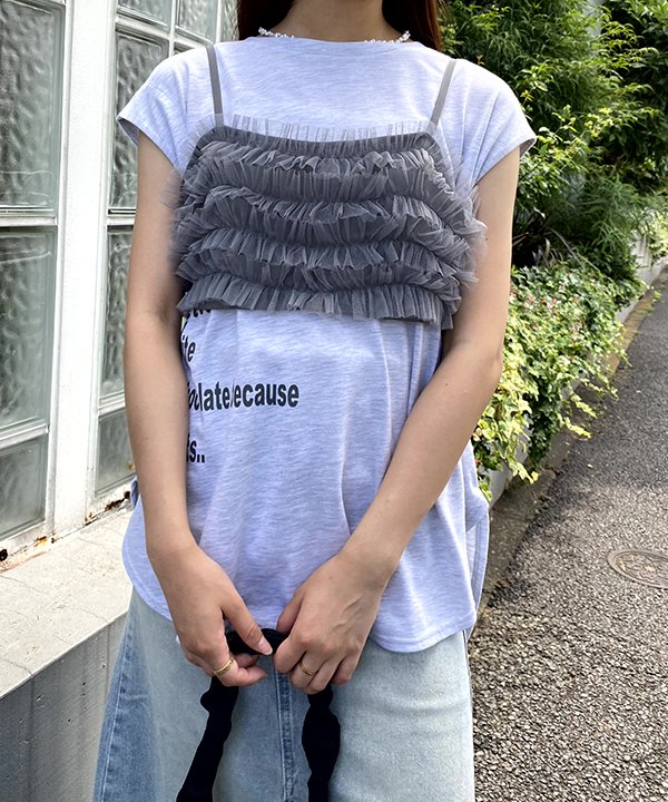 楽天市場】as know as 2WAYチュールキャミ レディース トップス