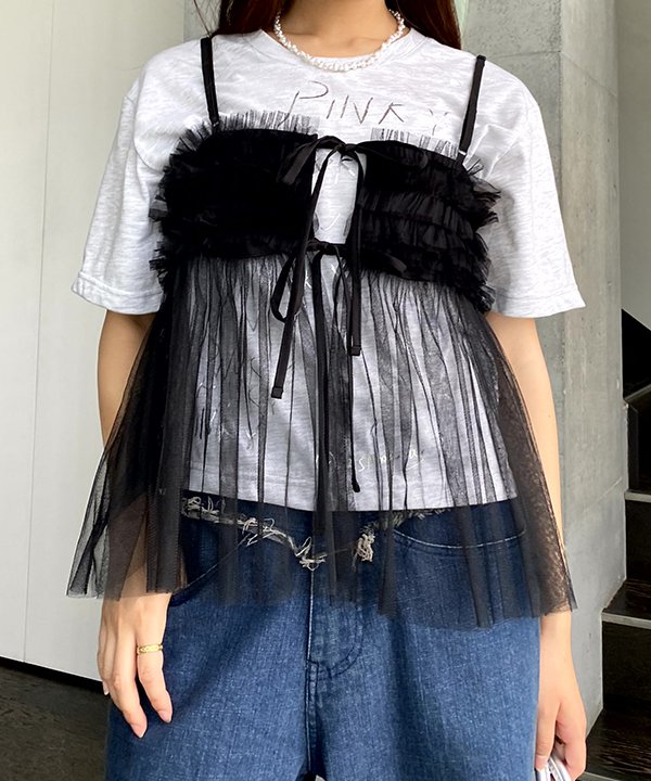 楽天市場】as know as 2WAYチュールキャミ レディース トップス