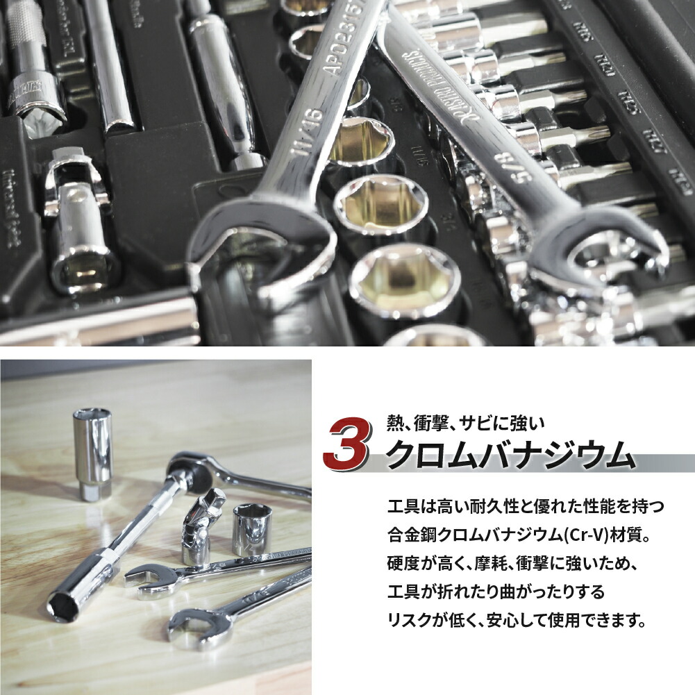 楽天市場】【SS特別価格】ツールセット インチ (48点組) TS183 | 充実