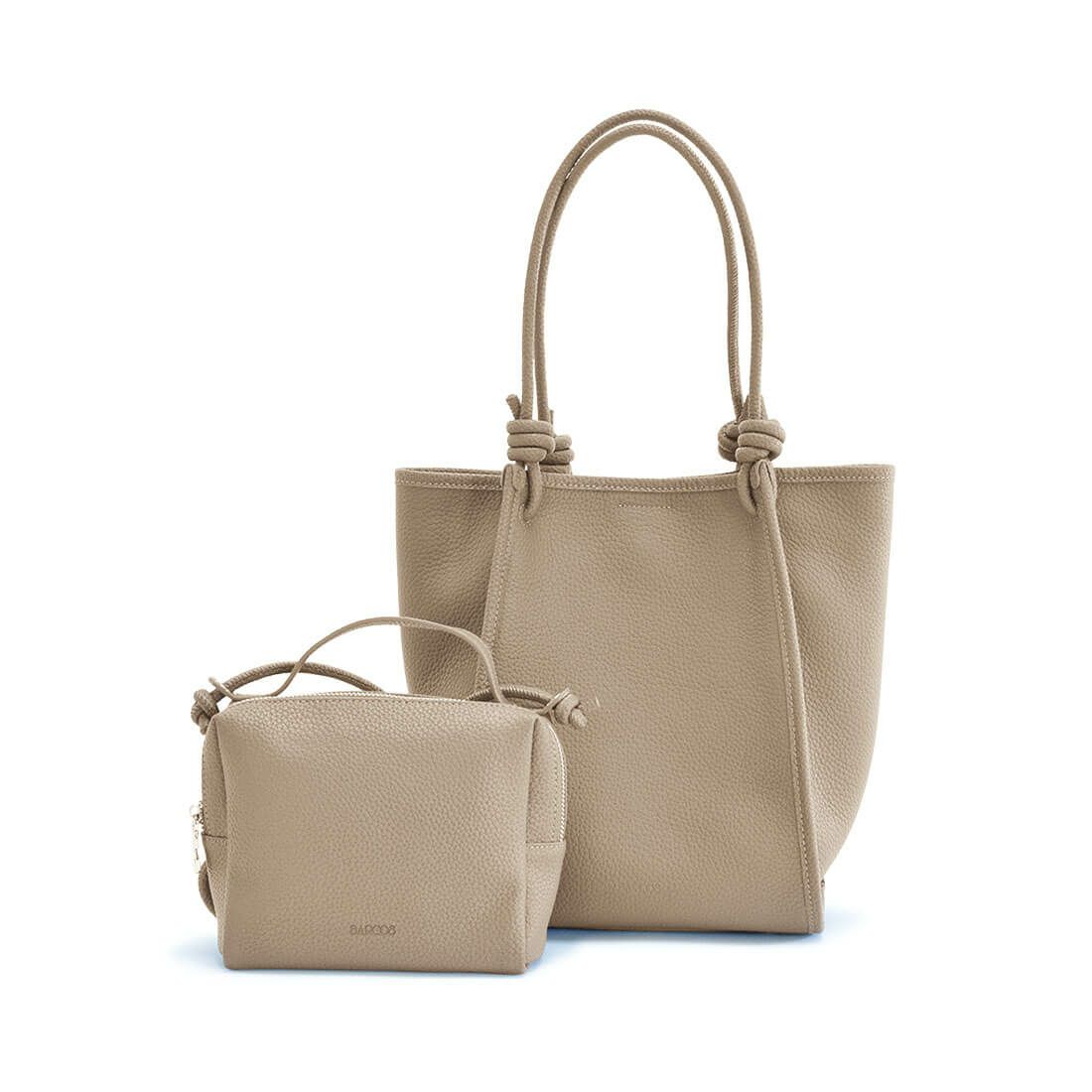 楽天市場】BARCOS ポーチ付きノットモチーフレザートートバッグ