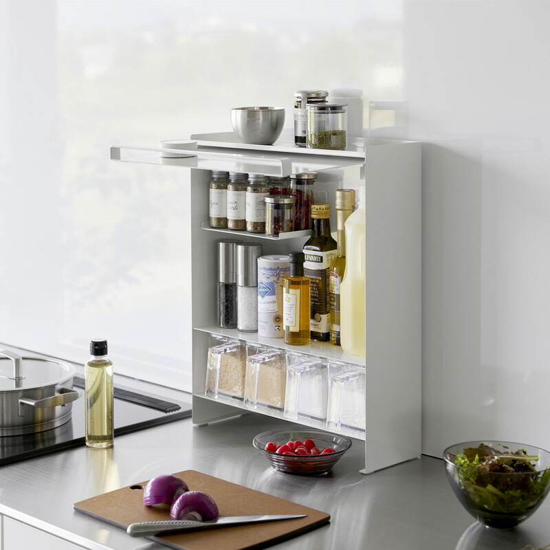 楽天市場】《 山崎実業 前が開く 隠せる調味料ラック タワー 》 tower