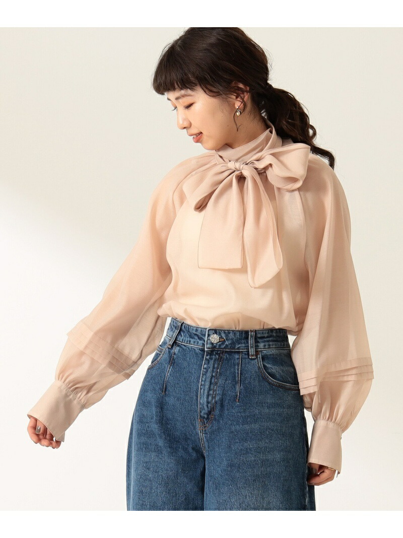 楽天市場】Demi-Luxe BEAMS / オーガンジー リボンブラウス フォーマル