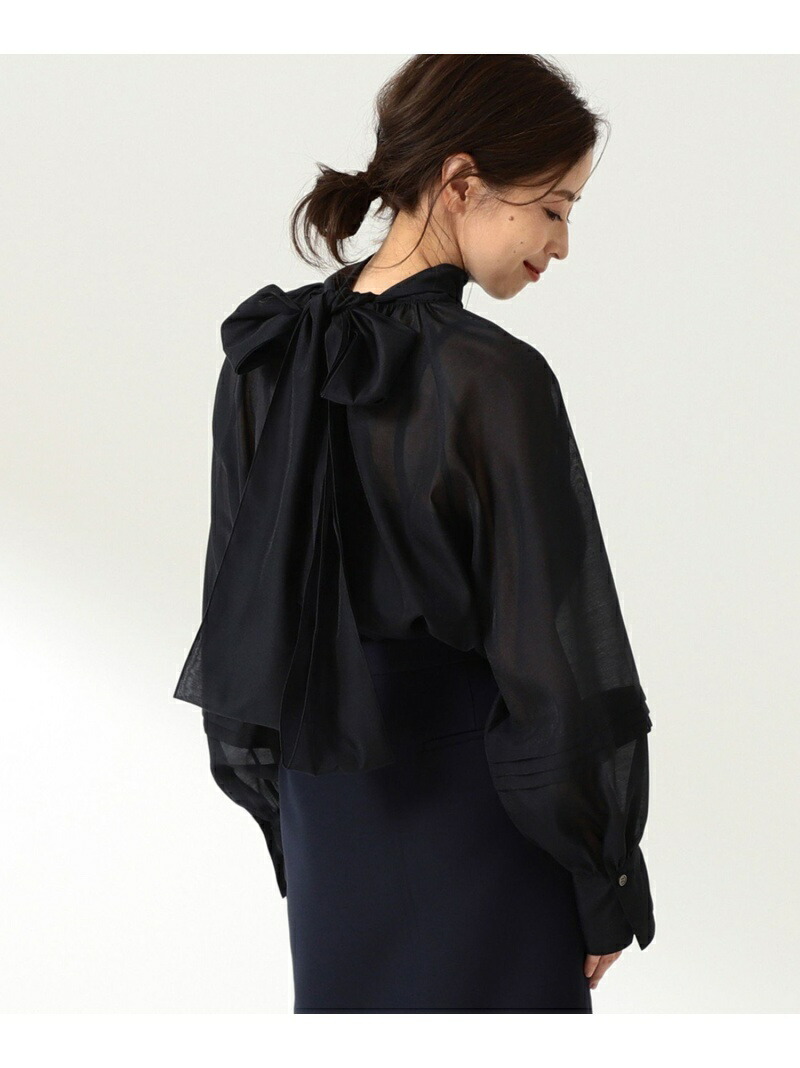 楽天市場】Demi-Luxe BEAMS / オーガンジー リボンブラウス Demi-Luxe