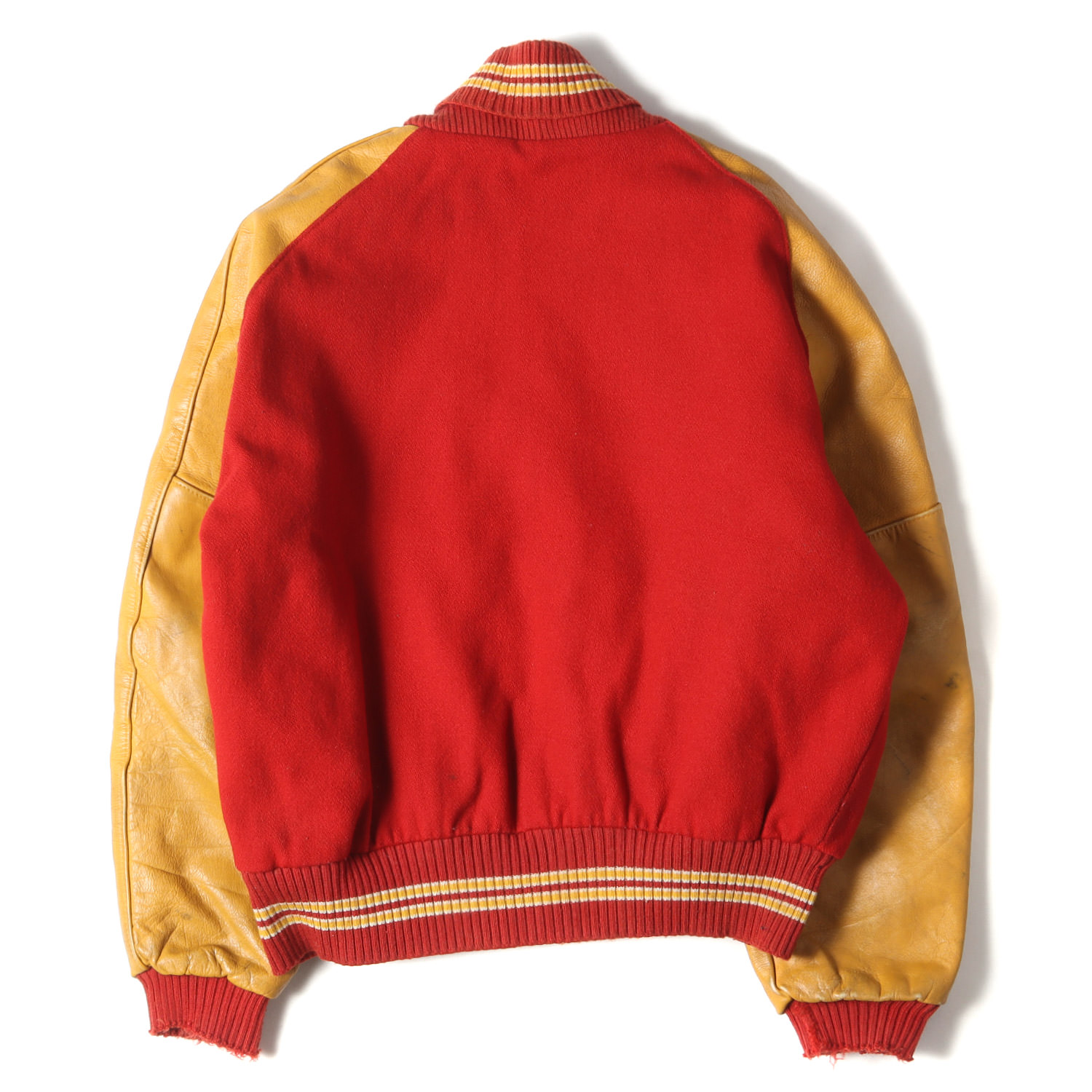 楽天市場】90s DeLONG 袖レザー メルトン スタジャン / アワード