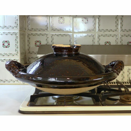 楽天市場】土楽窯 ふた付き黒鍋一尺三寸 : ベルセーブ