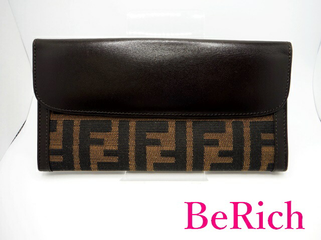 楽天市場】フェンディ FENDI Wホック 二つ折り 長財布 01339 ズッカ