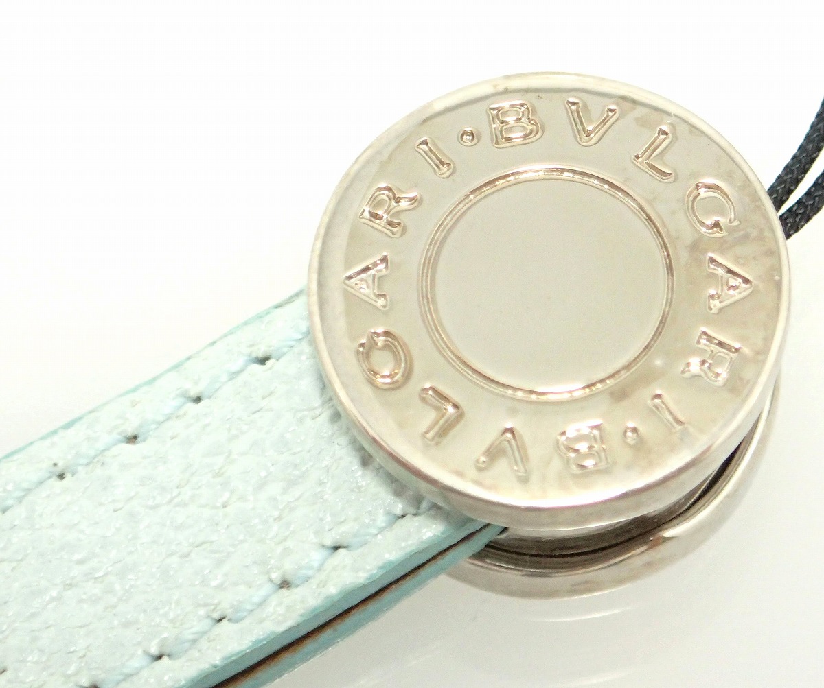 BVLGARI ストラップ レザー ライトブルー 新品 タグ BVLGARI