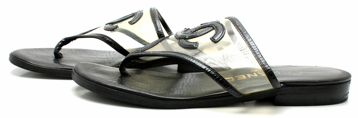 楽天市場】【靴】CHANEL シャネル トング サンダル ココマーク レザー