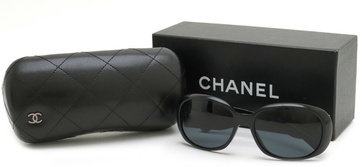 CHANEL サングラス カメリア ココマーク 5113 ブラック ホワイト 黒