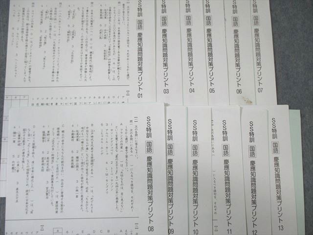 楽天市場】SAPIX サピックス SS特訓 慶應知識問題対策プリント 国語