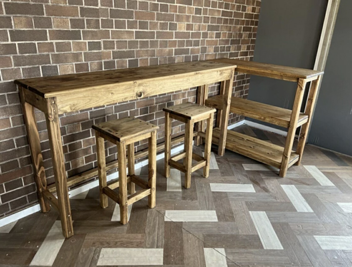 楽天市場】天然木 L字 カウンターテーブル & スツール 完成品(組み立て