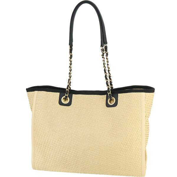 楽天市場】【超美品】 シャネル トートバッグ ドーヴィル MM ストロー