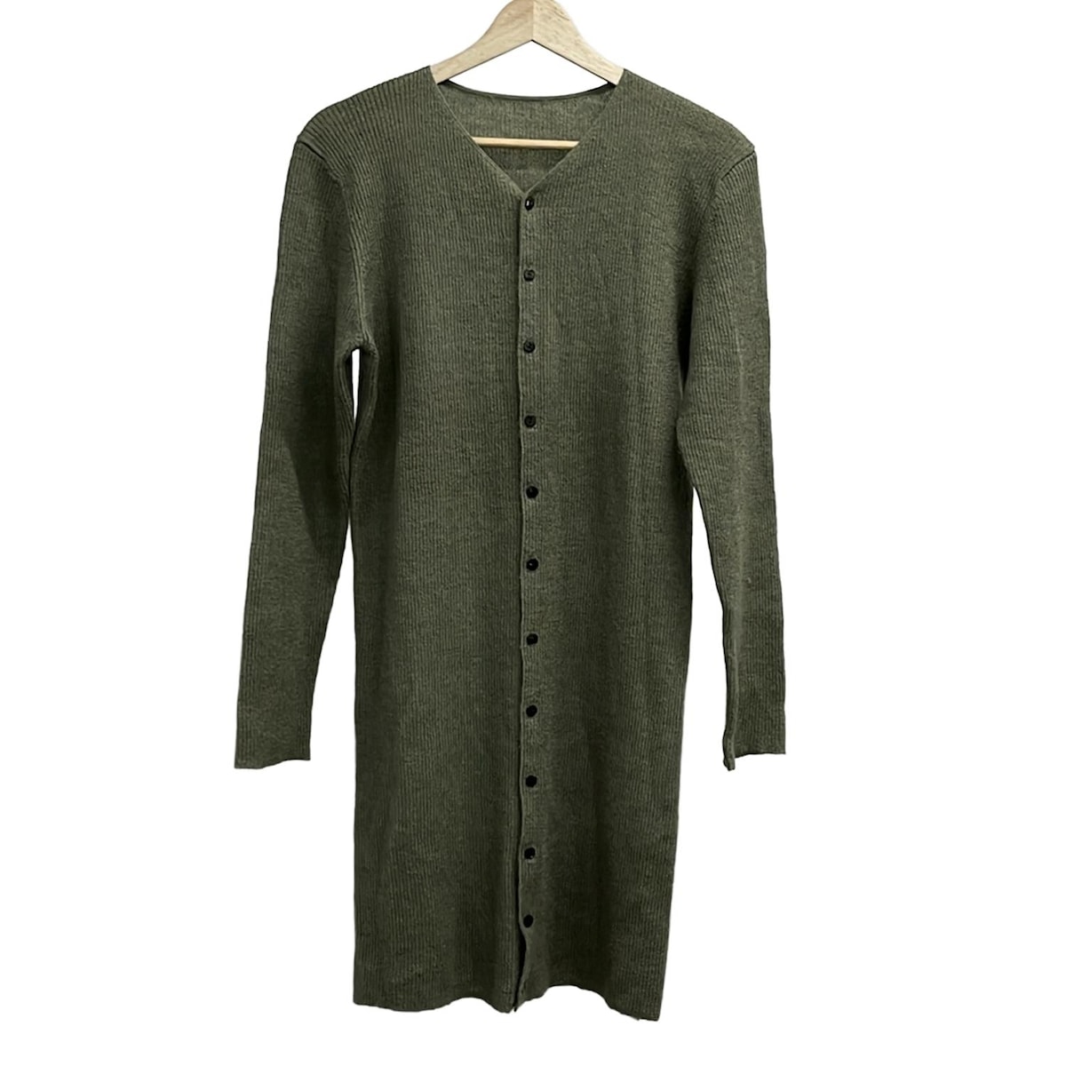 ヨーガンレール【M】ウール シルク ロングカーディガン ドレープ 前