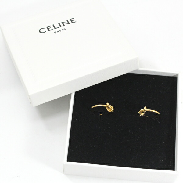 楽天市場】セリーヌ CELINE ノット スモールフープ ピアス ゴールド
