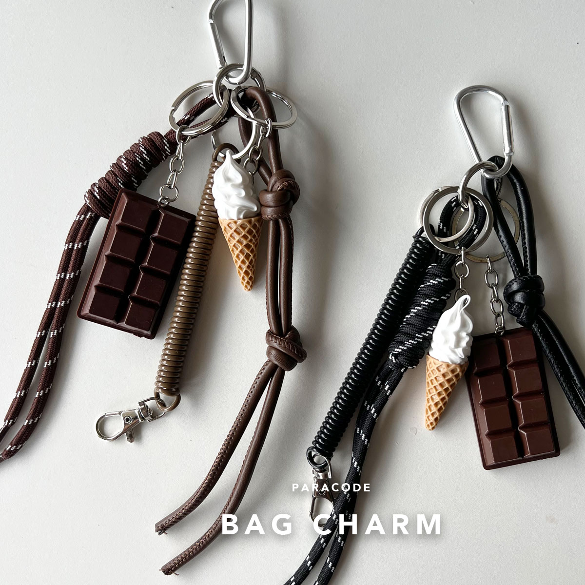 楽天市場】スィーツモチーフチャーム ソフトクリーム 板チョコ パラ