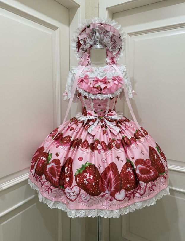 楽天市場】ロリータドレス イチゴ 苺 可愛い ロリータ ワンピース