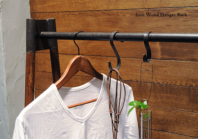 楽天市場】【インダストリアル 家具 ハンガーラック アイアン ウッド
