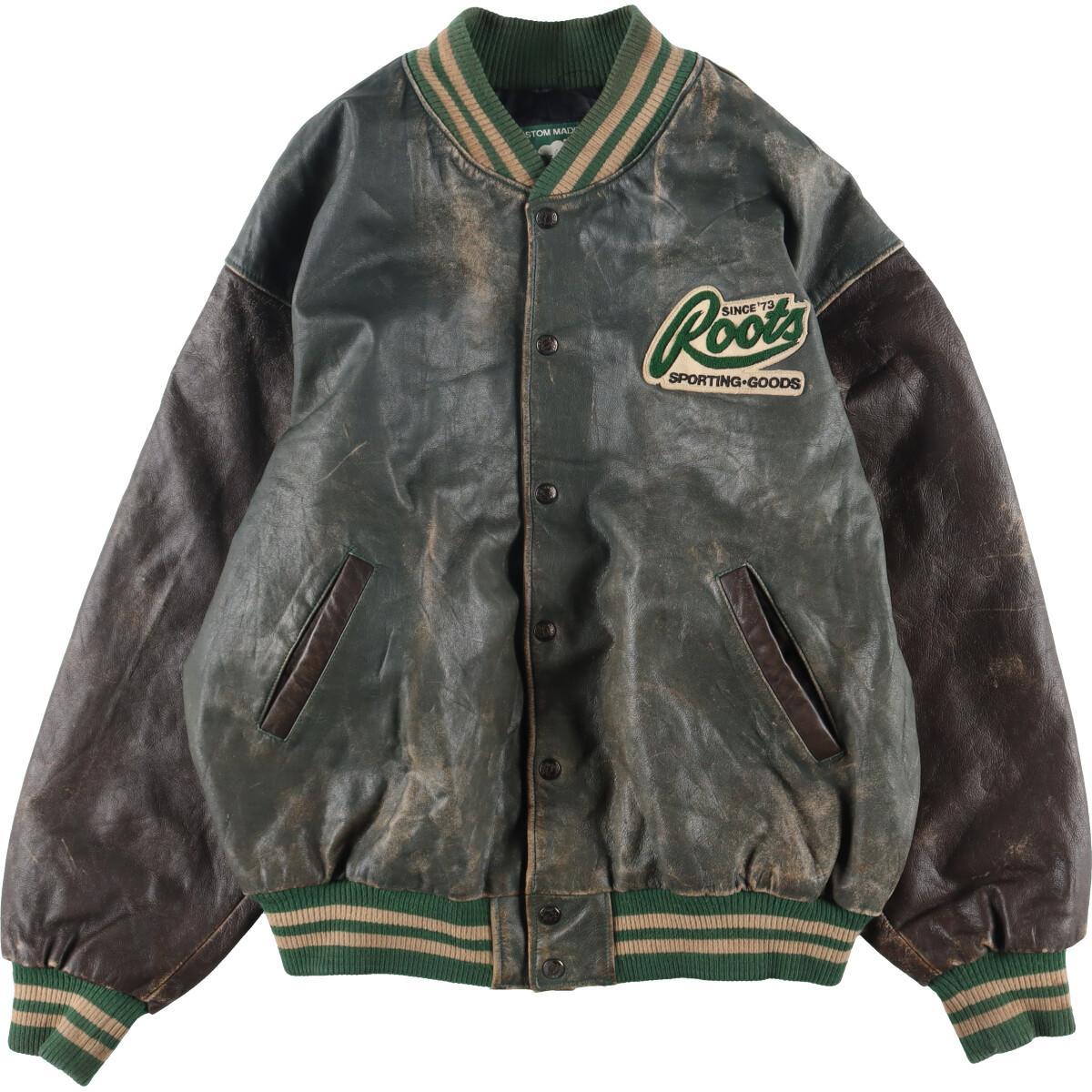 楽天市場】古着 CUSTOM MADE BY ROOTS オールレザー スタジャン