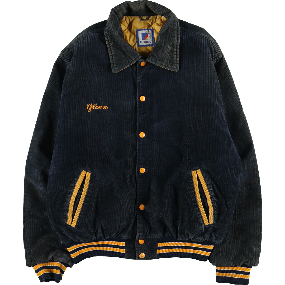 楽天市場】古着 80年代 Rennoc バック刺繍 コーデュロイスタジャン